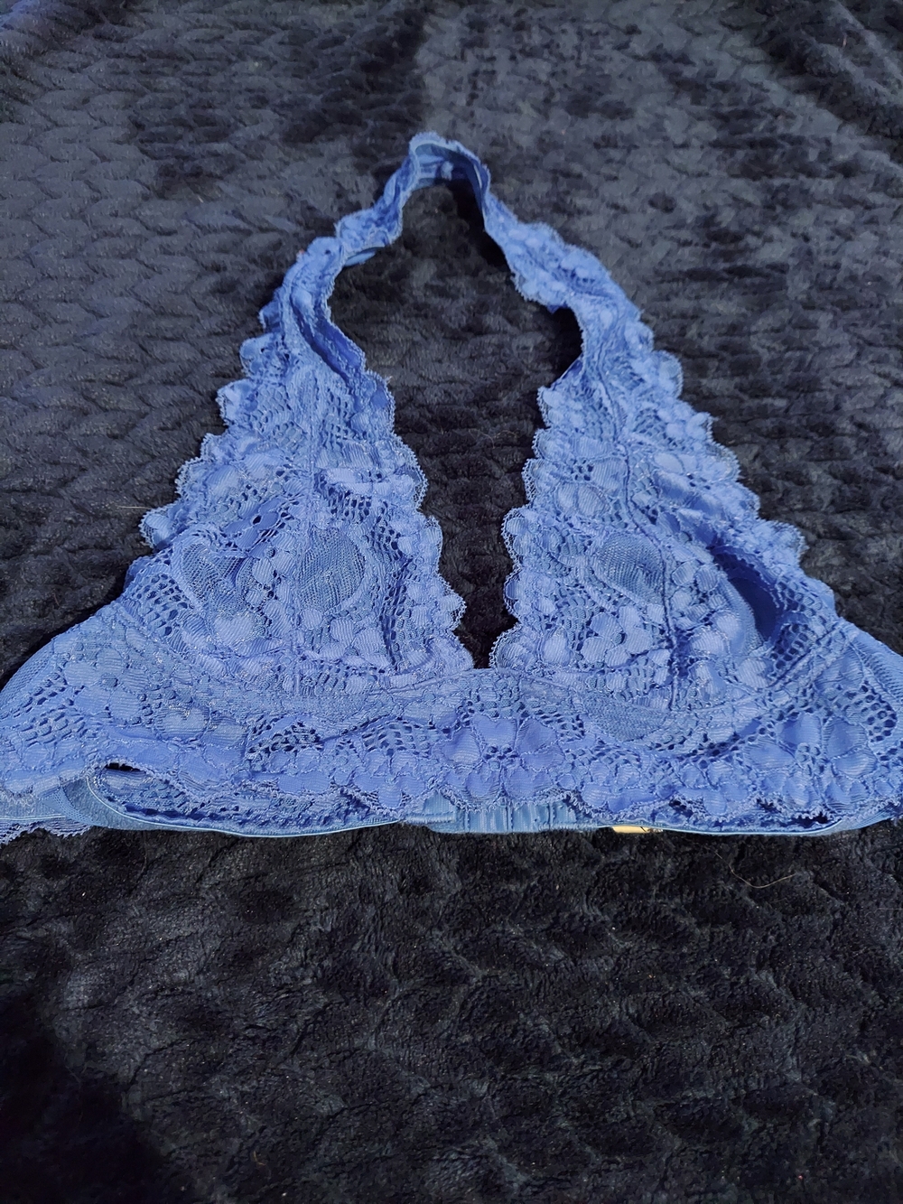 Free People Lace Halter Bralette - Blue